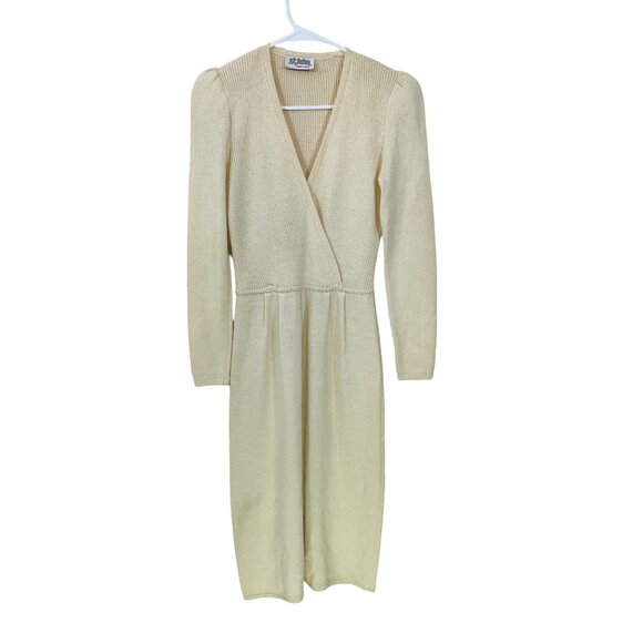 St. John Dresses & Skirts - Vintage 80's St. John By Marie Gray Size Small? Knit Ivory Long Sleeve Dress